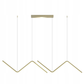 Nowoczesna lampa wisząca zygzak LED złota