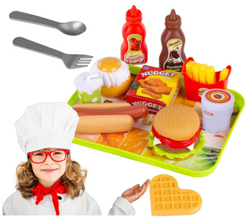 Zestaw zabawkowego jedzenia fast food akcesoria kuchenne