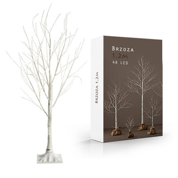 Drzewko ozdobne brzoza 120cm 48 LED lampki drzewo