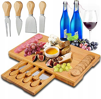 Deska do wędlin i serów z akcesoriami