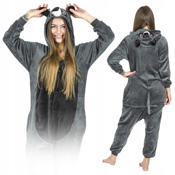 Kostium Onesie gray raccoon