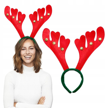 Rogi renifera opaska świąteczna dzwoneczki