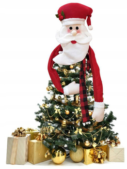 Ozdoba choinkowa mikołaj z rękami czubek choinki