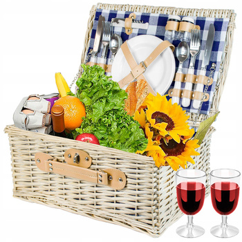 Kosz koszyk piknikowy wiklinowy termotorba sztućce