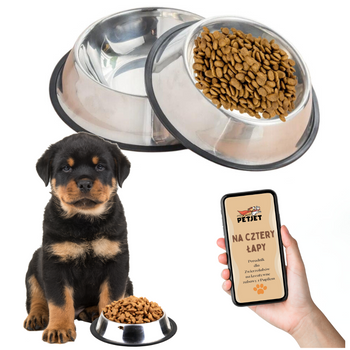 MISKA METALOWA DLA PSA KOTA STAL NIERDZEWNA GUMA