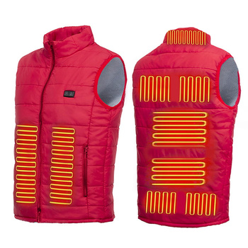 KAMIZELKA PODGRZEWANA BEZRĘKAWNIK NA USB CZERWONY