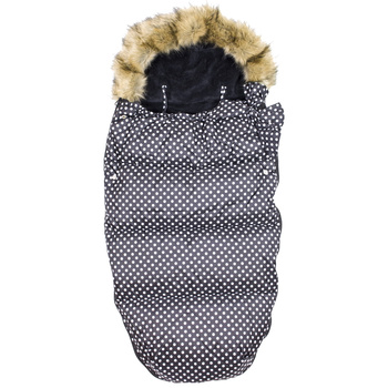 Śpiworek do wózka 5w1 sanek gondola Śpiwór futerko - groszki