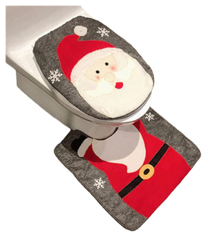 Zestaw świąteczny łazienkowy pokrowiec WC dywanik Mikołaj