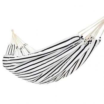 Test: Hamak duży jednoosobowy czarno biały paski 100x200 + Zestaw montażowy