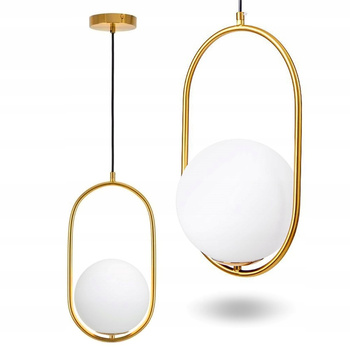 Lampa wisząca kula szklana złota żyrandol