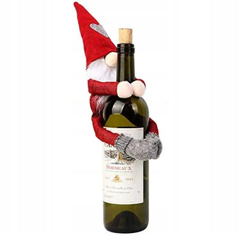 Świąteczny skrzat na wino pokrowiec na butelkę