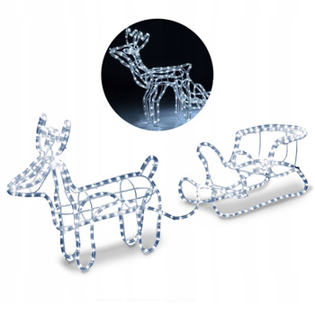 RENIFER Z SANIAMI LED ŚWIĄTECZNY ŚWIECĄCY