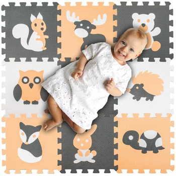 Mata piankowa puzzle dla dzieci składna 88 x 88 cm