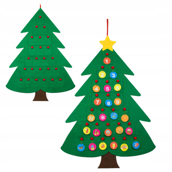 Kalendarz adwentowy choinka filcowa kreatywna dla dzieci DIY + ozdoby