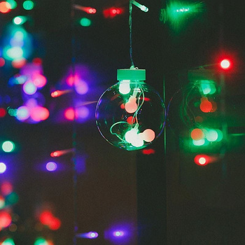 Lampki Świąteczne kurtyna 12 kul 108 LED