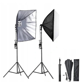 Zestaw statyw + softbox na 4 żarówki 50x70